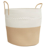 vidaXL Opbergmand Ø 38x46 cm katoen grijs en wit