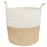 vidaXL Opbergmand Ø 38x46 cm katoen grijs en wit