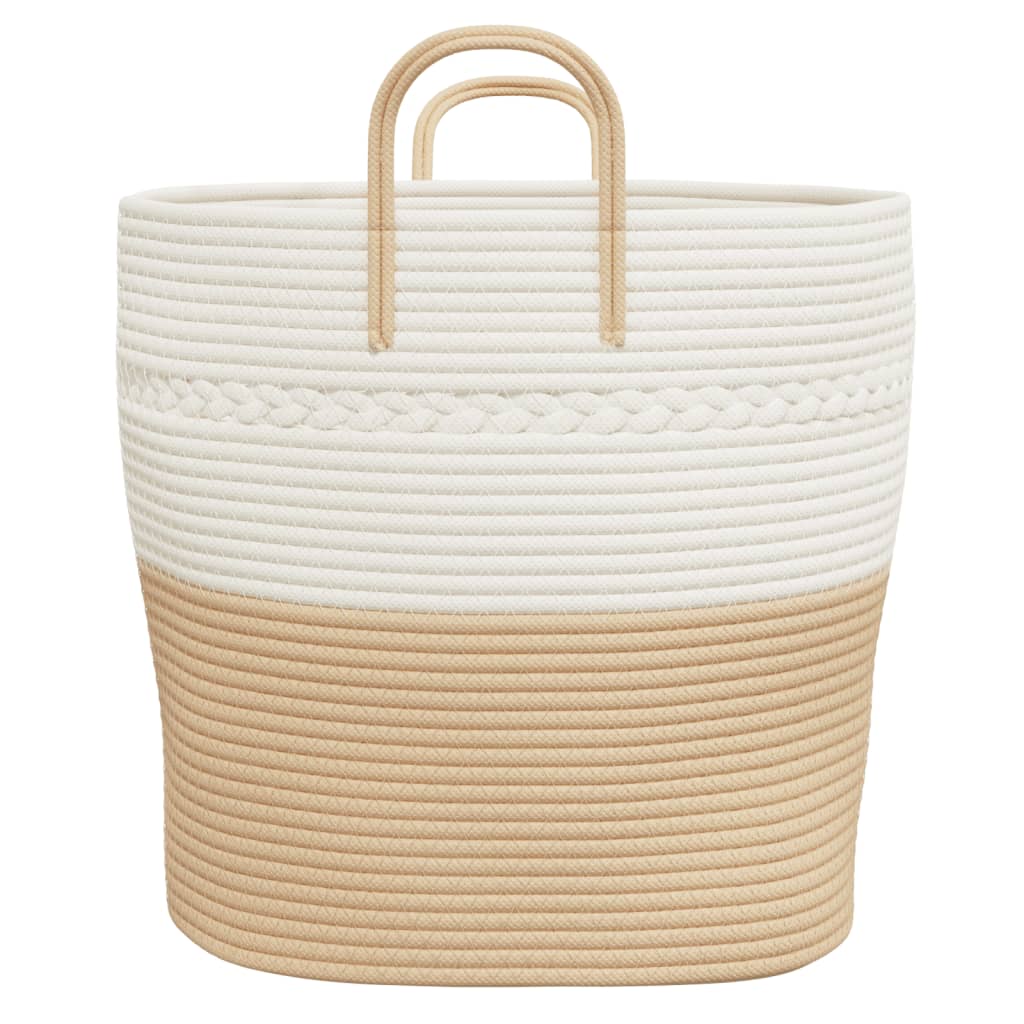 vidaXL Opbergmand Ø 38x46 cm katoen grijs en wit