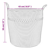 vidaXL Opbergmand Ø 38x46 cm katoen grijs en wit