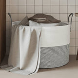 vidaXL Opbergmand Ø 38x46 cm katoen grijs en wit