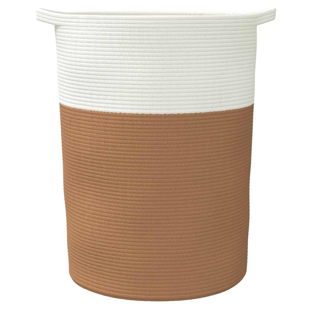 vidaXL Storage basket Ø 49x65 cm cotton brown and white