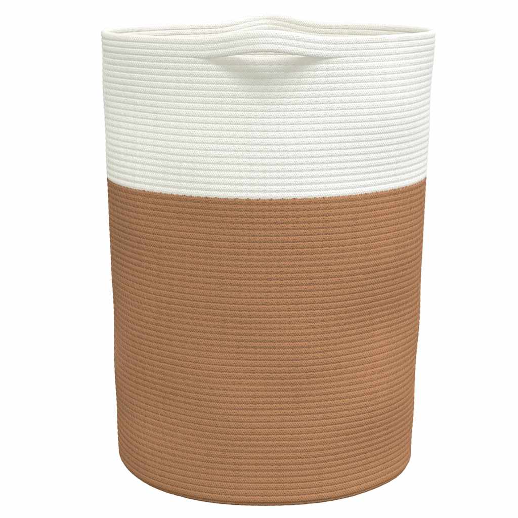 vidaXL Storage basket Ø 49x65 cm cotton brown and white