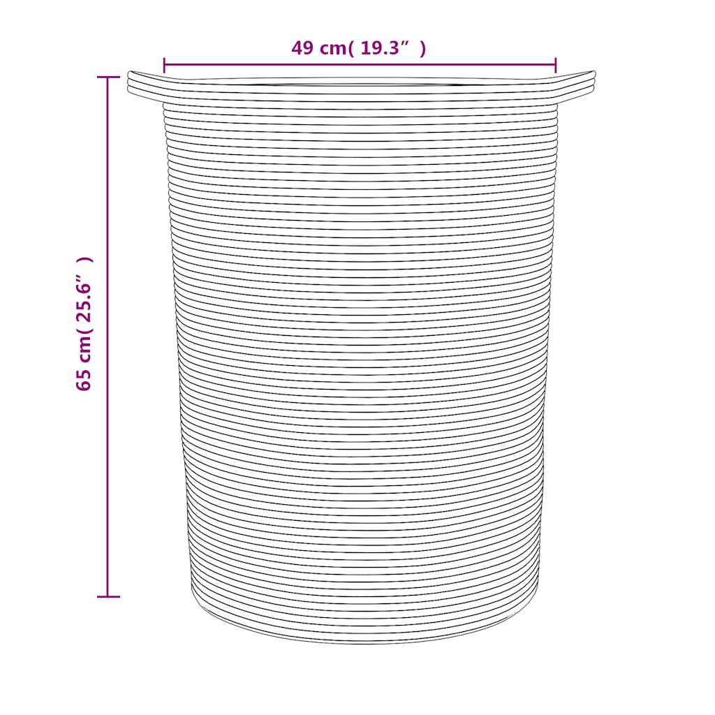 vidaXL Storage basket Ø 49x65 cm cotton brown and white