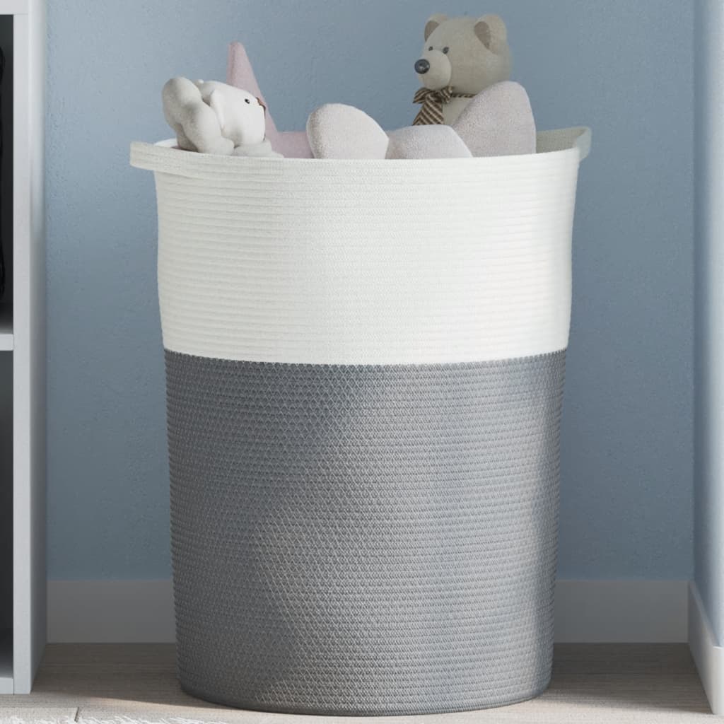 vidaXL Storage basket Ø 49x65 cm cotton brown and white