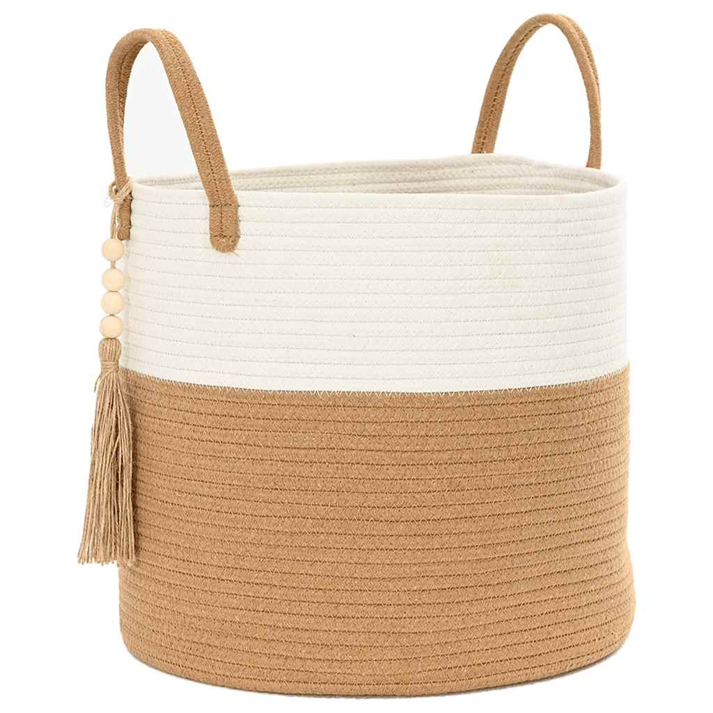 vidaXL Opbergmand Ø 40x35 cm katoen bruin