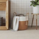 vidaXL Opbergmand Ø 40x35 cm katoen bruin