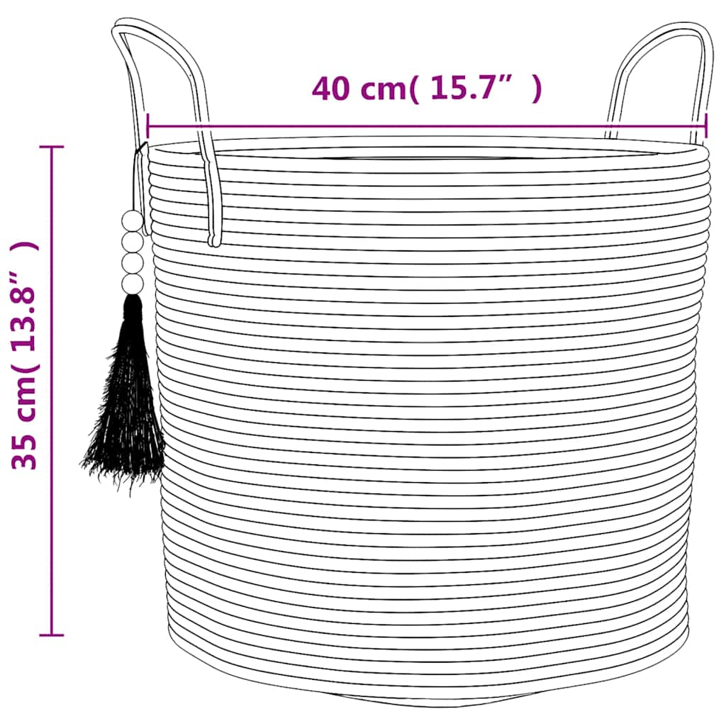 vidaXL Opbergmand Ø 40x35 cm katoen bruin