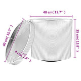 vidaXL Storage Basket with Lid Ø 40x35 cm Cotton White and Black