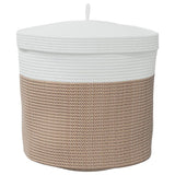 vidaXL Storage Basket with Lid Ø 40x35 cm Cotton White and Black