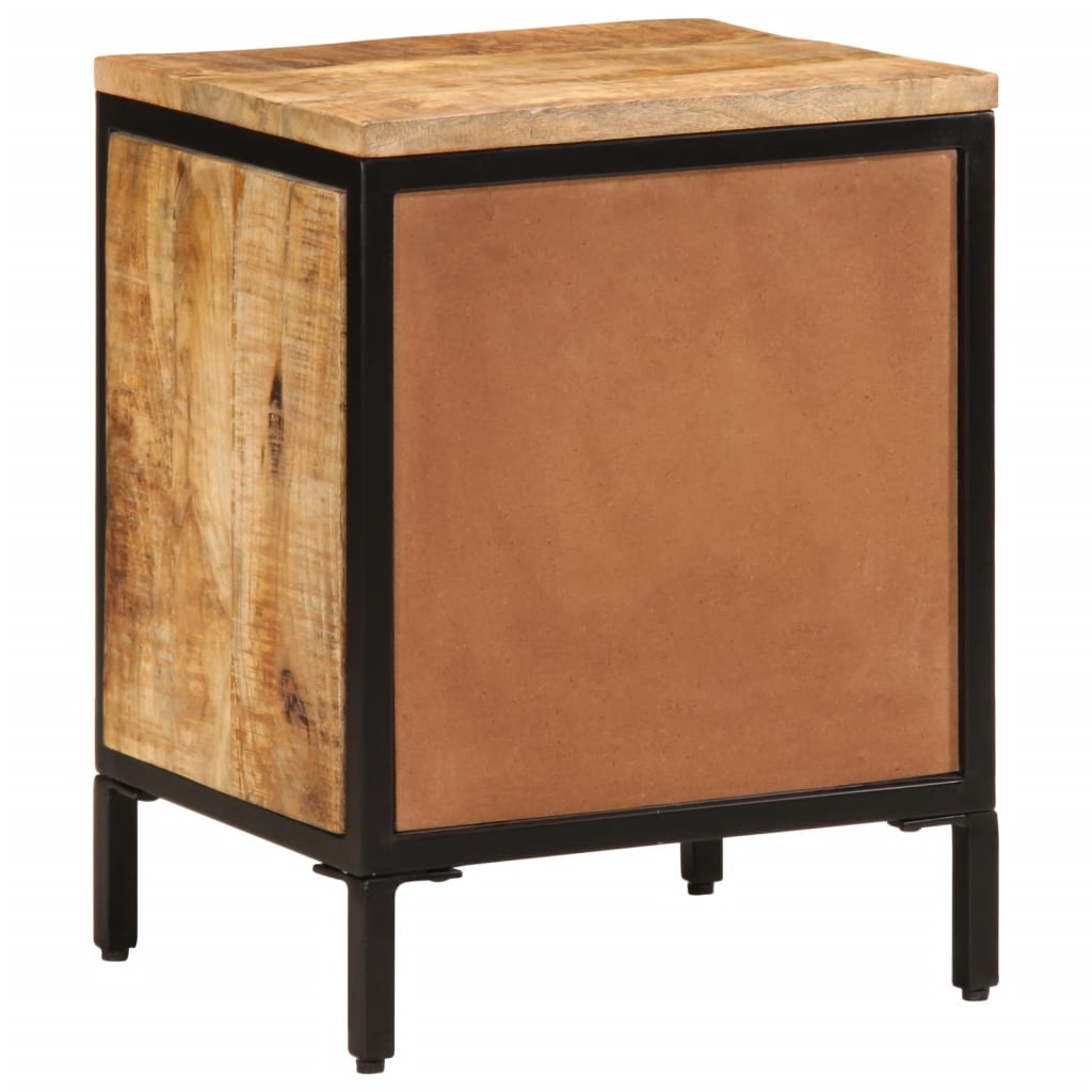 vidaXL Nightstand with 2 drawers 40x35x53 cm solid rough mango wood