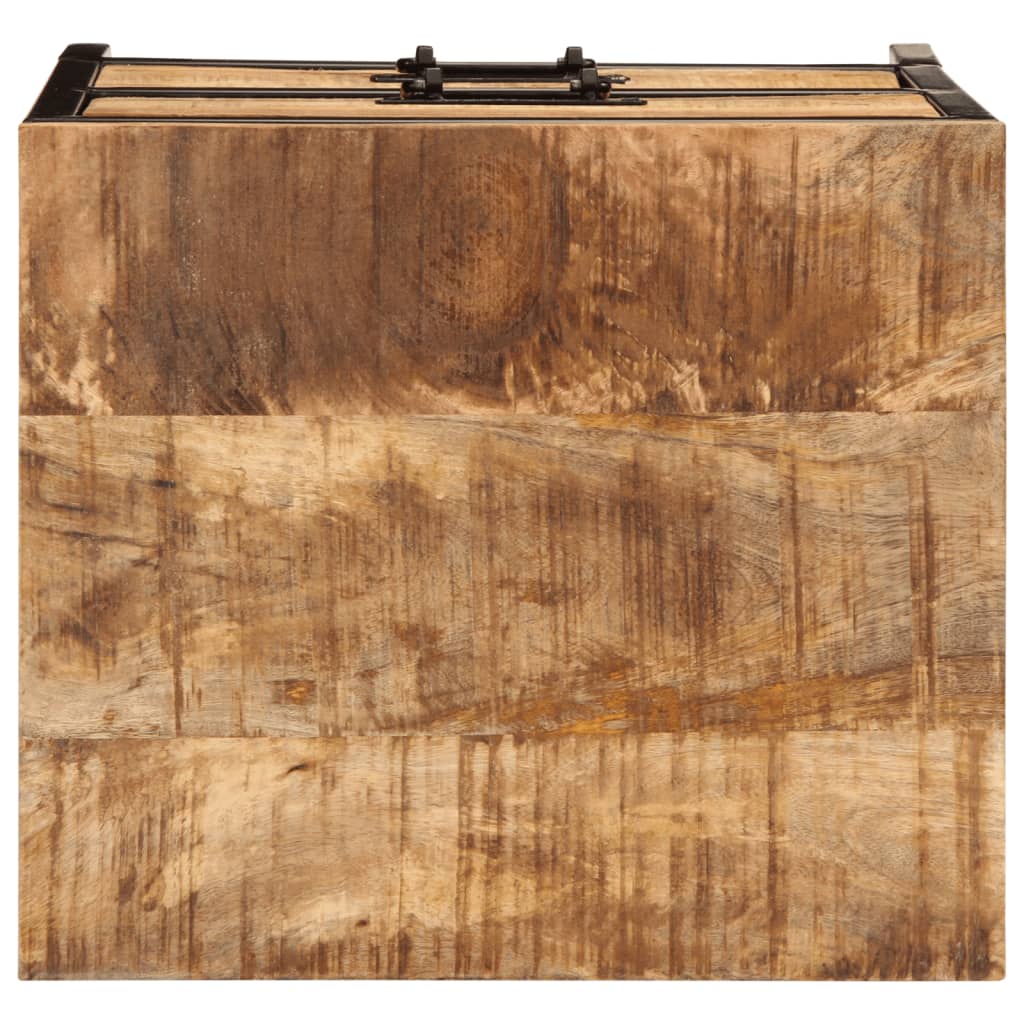 vidaXL Nightstand with 2 drawers 40x35x53 cm solid rough mango wood