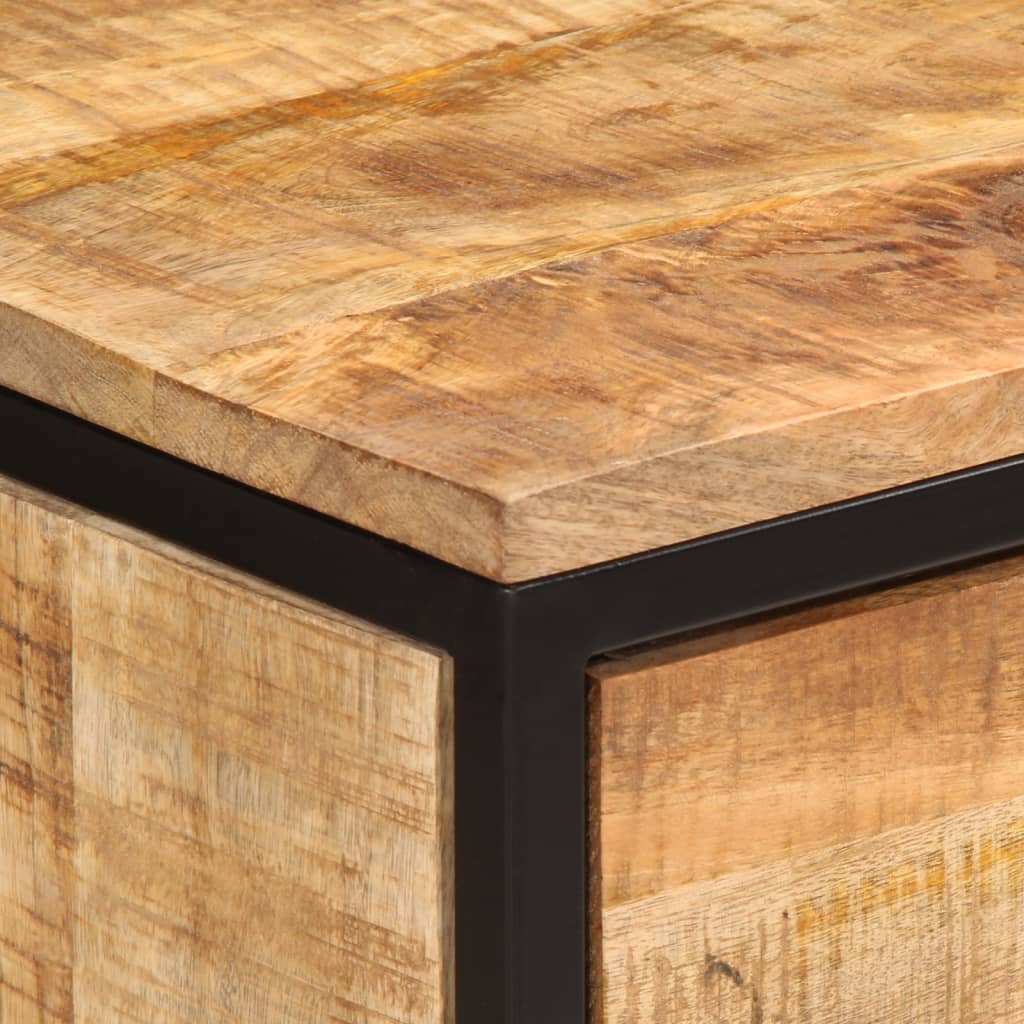 vidaXL Nightstand with 2 drawers 40x35x53 cm solid rough mango wood