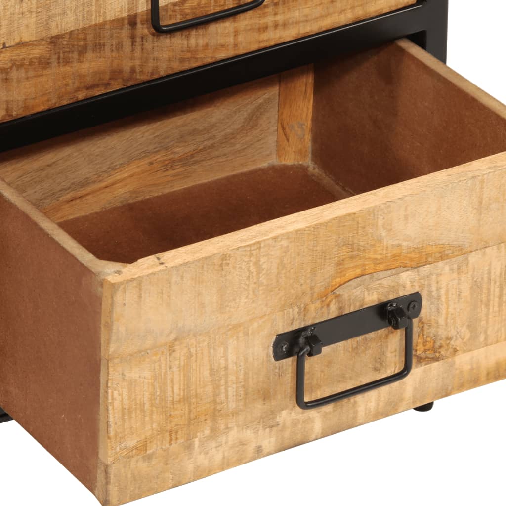 vidaXL Nightstand with 2 drawers 40x35x53 cm solid rough mango wood