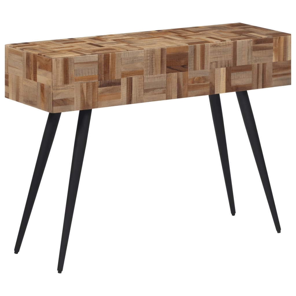 vidaXL Wandtafel 110x34x80 cm massief gerecycled teakhout
