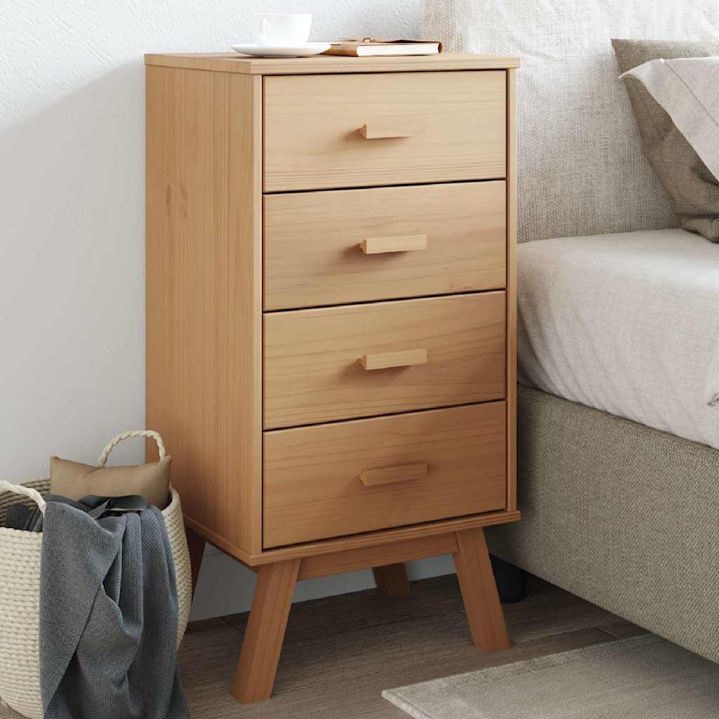 vidaXL Bedside Cabinet OLDEN Solid Pine Brown