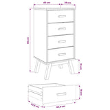 vidaXL Bedside Cabinet OLDEN Solid Pine Brown