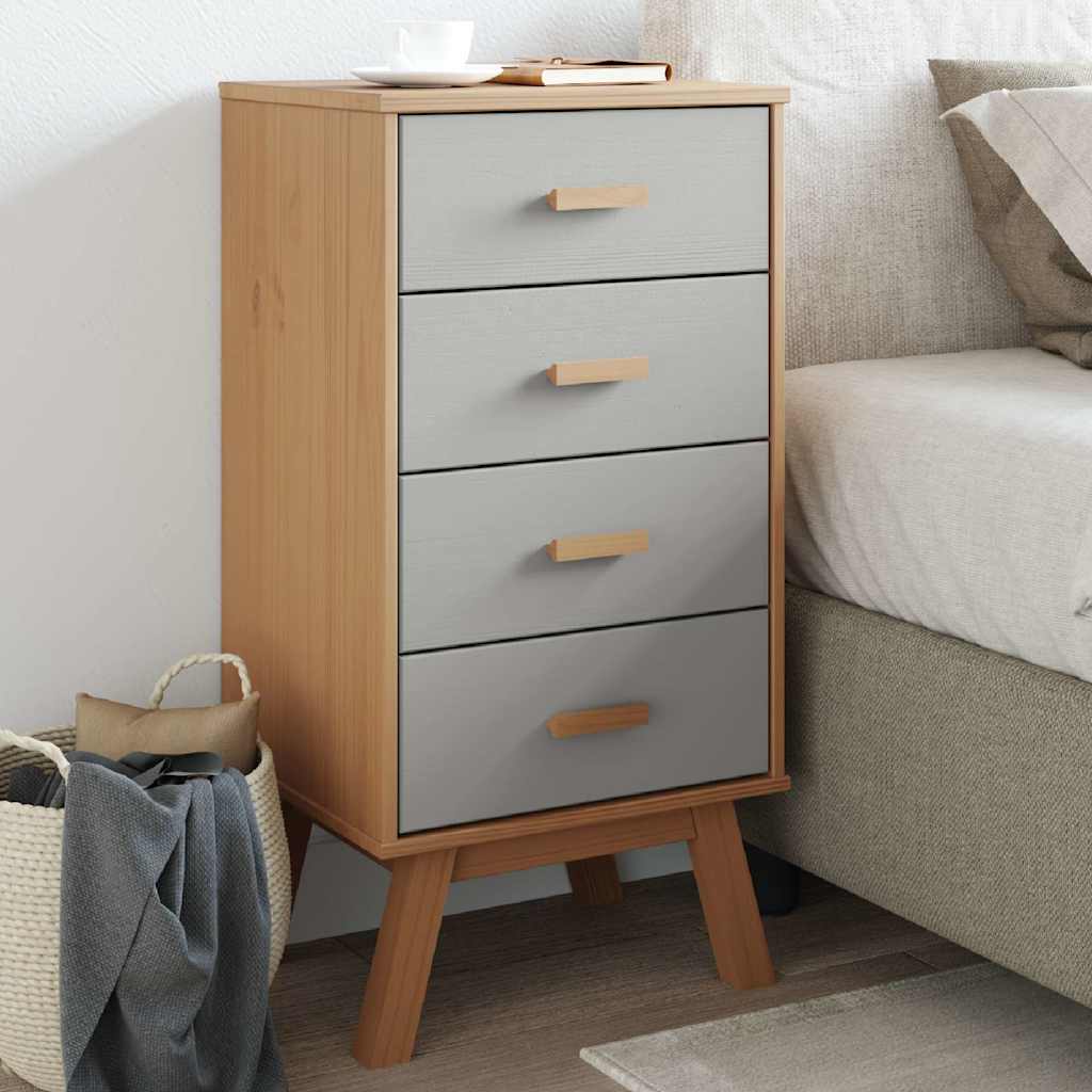 vidaXL Bedside Cabinet OLDEN Solid Pine Brown