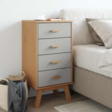 vidaXL Bedside Cabinet OLDEN Solid Pine Brown