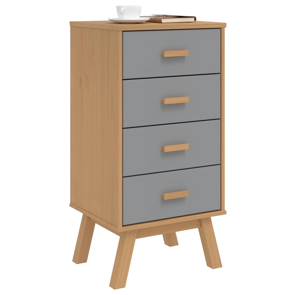 vidaXL Bedside Cabinet OLDEN Solid Pine Brown