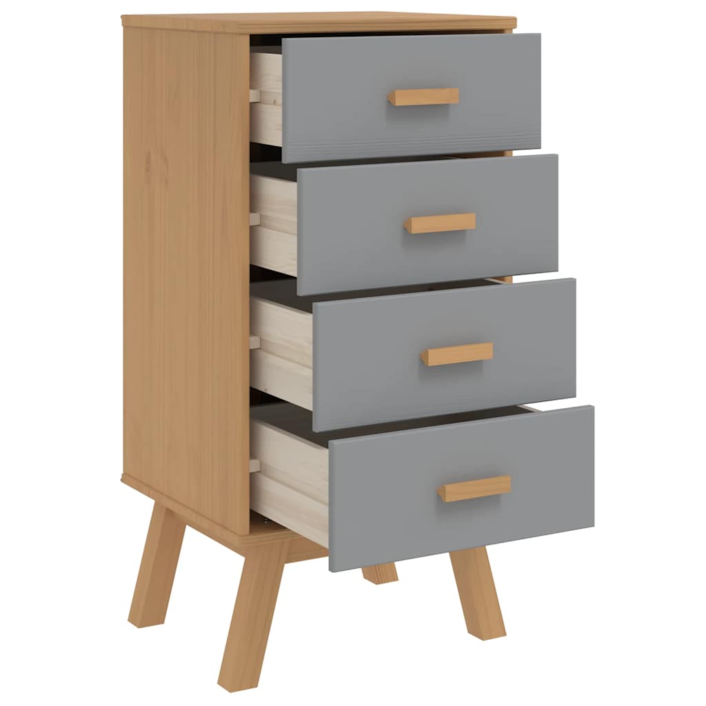vidaXL Bedside Cabinet OLDEN Solid Pine Brown