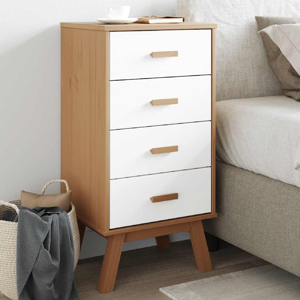 vidaXL Bedside Cabinet OLDEN Solid Pine Brown