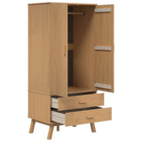 vidaXL Kledingkast OLDEN 76,5x53x172 cm massief grenenhout bruin