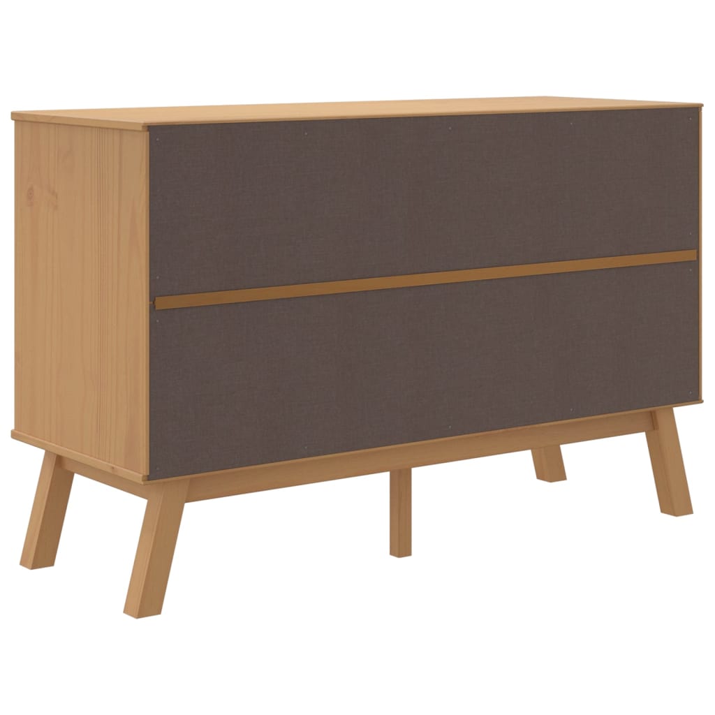 vidaXL Dressoir OLDEN 114x43x73,5 cm massief grenenhout bruin