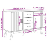 vidaXL Dressoir OLDEN 114x43x73,5 cm massief grenenhout bruin