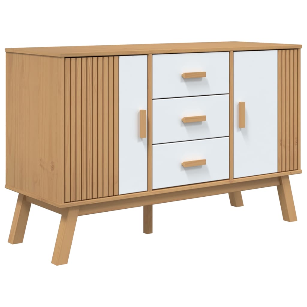 vidaXL Dressoir OLDEN 114x43x73,5 cm massief grenenhout bruin