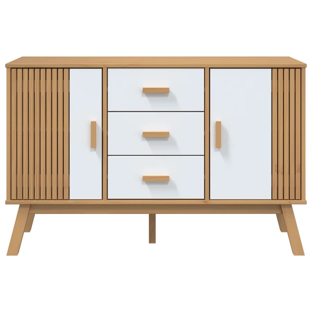 vidaXL Dressoir OLDEN 114x43x73,5 cm massief grenenhout bruin
