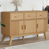vidaXL Dressoir OLDEN 114x43x73,5 cm massief grenenhout bruin