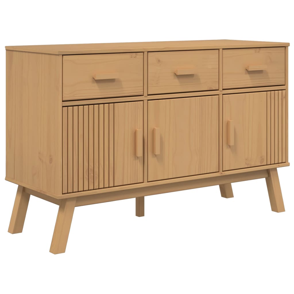 vidaXL Dressoir OLDEN 114x43x73,5 cm massief grenenhout bruin