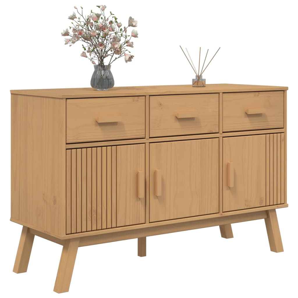 vidaXL Dressoir OLDEN 114x43x73,5 cm massief grenenhout bruin