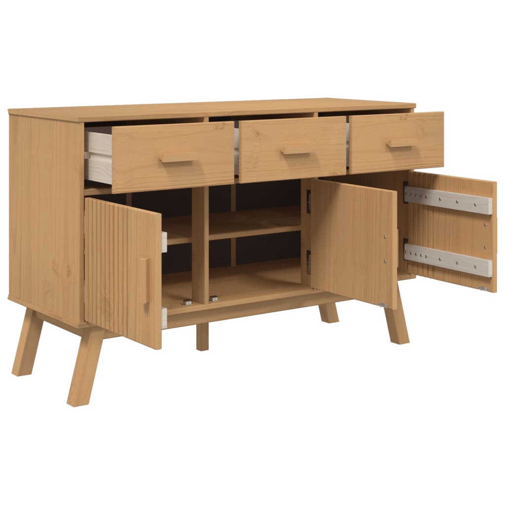 vidaXL Dressoir OLDEN 114x43x73,5 cm massief grenenhout bruin