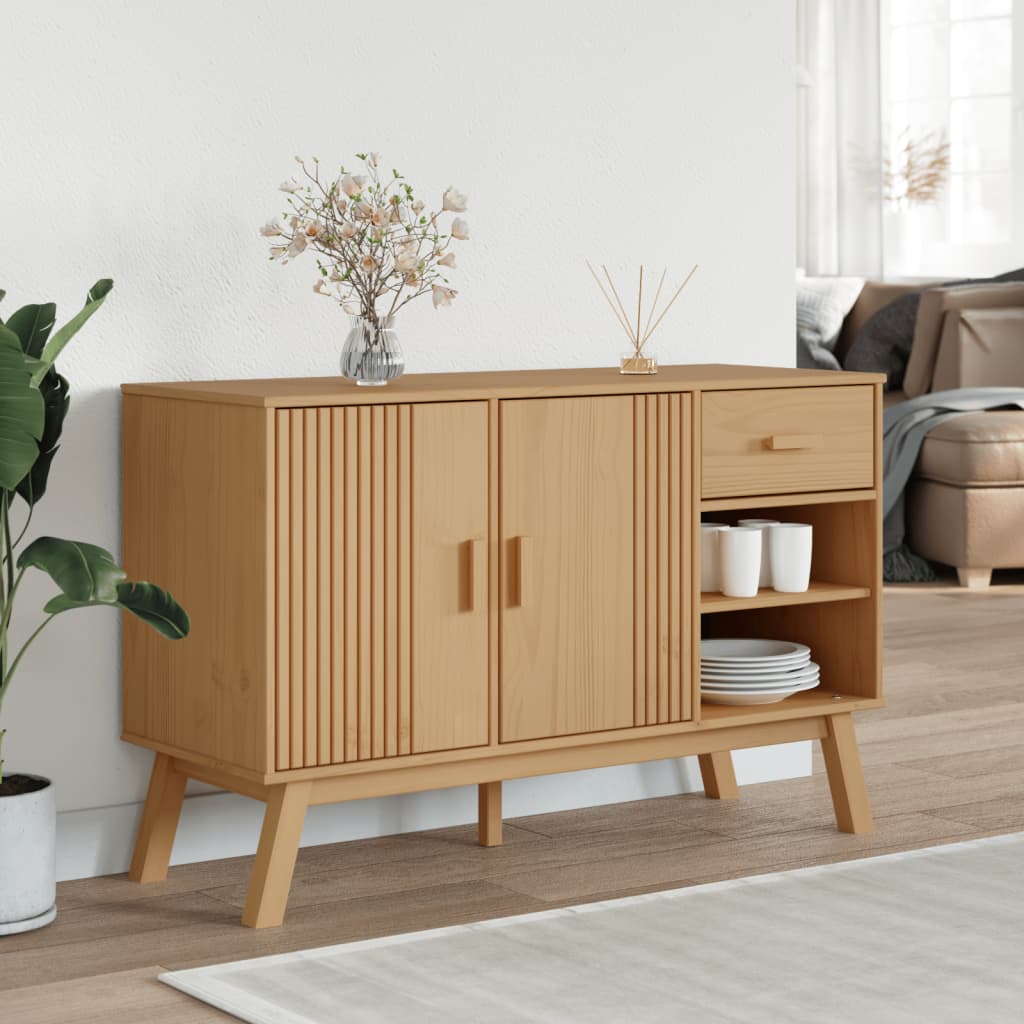 vidaXL Sideboard OLDEN 114x43x73.5 cm Solid Pine Brown