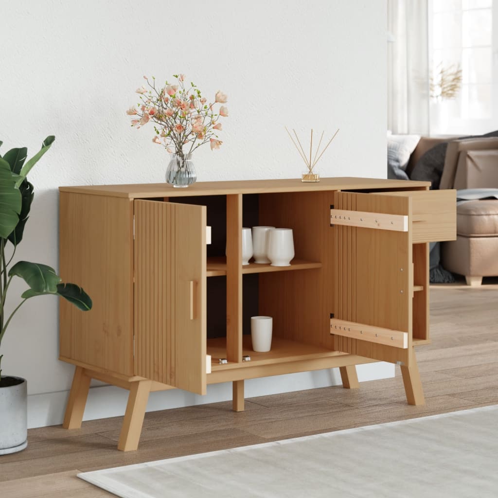vidaXL Sideboard OLDEN 114x43x73.5 cm Solid Pine Brown