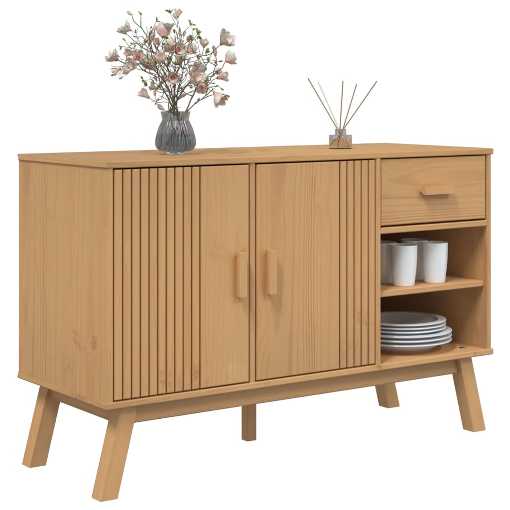 vidaXL Sideboard OLDEN 114x43x73.5 cm Solid Pine Brown