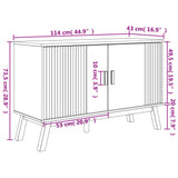 vidaXL Dressoir OLDEN 114x43x73,5 cm massief grenenhout bruin