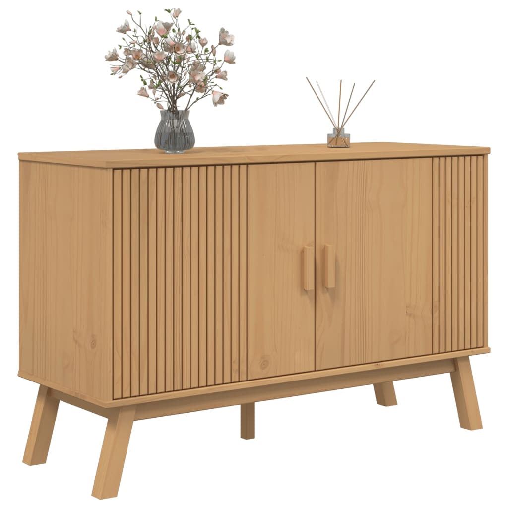 vidaXL Dressoir OLDEN 114x43x73,5 cm massief grenenhout bruin