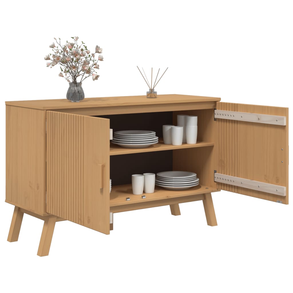 vidaXL Dressoir OLDEN 114x43x73,5 cm massief grenenhout bruin