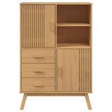 vidaXL Hoge kast OLDEN 85x43x125 cm massief grenenhout bruin