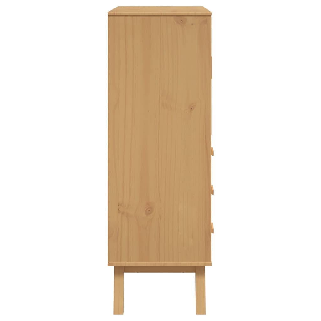 vidaXL Hoge kast OLDEN 85x43x125 cm massief grenenhout bruin