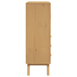vidaXL Hoge kast OLDEN 85x43x125 cm massief grenenhout bruin