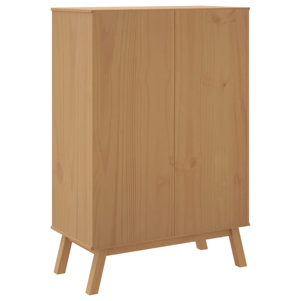 vidaXL Hoge kast OLDEN 85x43x125 cm massief grenenhout bruin