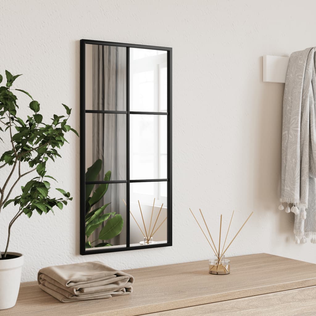vidaXL Wandspiegels 2 st 80x60 cm metaal zwart