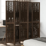 vidaXL 3-Panel Room Divider Solid Paulownia Wood Dark Brown