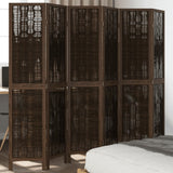 vidaXL 3-Panel Room Divider Solid Paulownia Wood Dark Brown