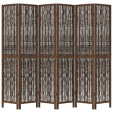 vidaXL 3-Panel Room Divider Solid Paulownia Wood Dark Brown
