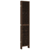 vidaXL 3-Panel Room Divider Solid Paulownia Wood Dark Brown